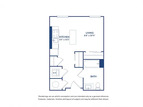 Floor plan Studio (433 SF)