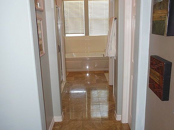 Marble tile in master bath