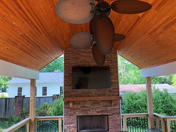 2018 Stacked Stone Fireplace
