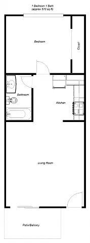 Floor plan 1-Bedroom, 1-Bathroom Junior
