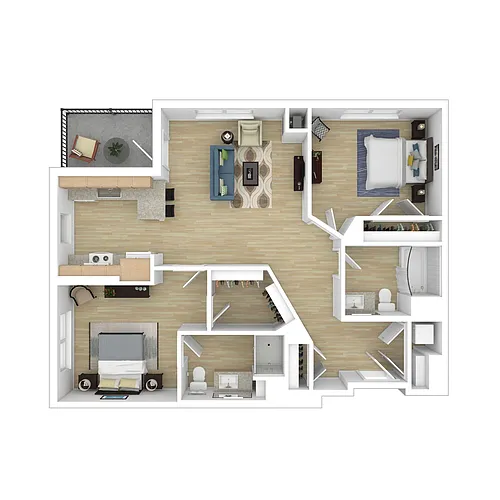 Floor plan 2 Bedroom 2 Bathroom - Workforce/Income Parameters