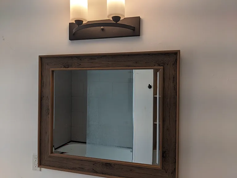 Vanity mirror in the main bathroom.
