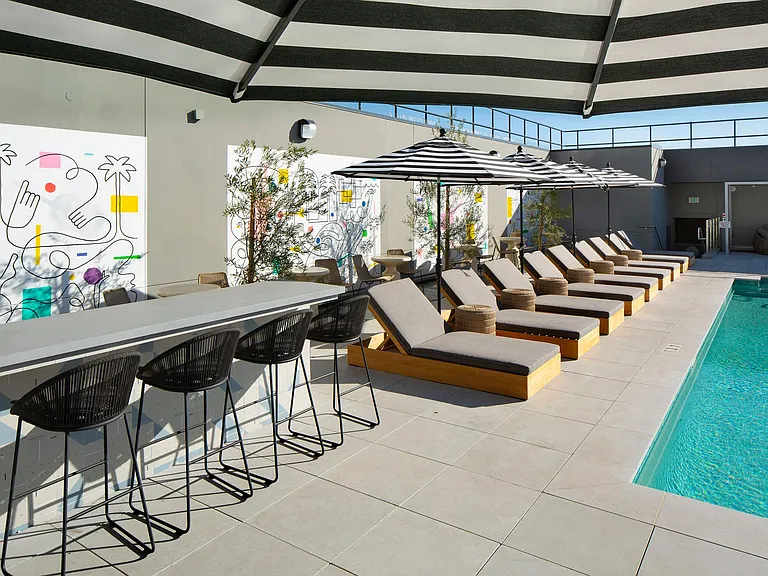 Rooftop pool bar