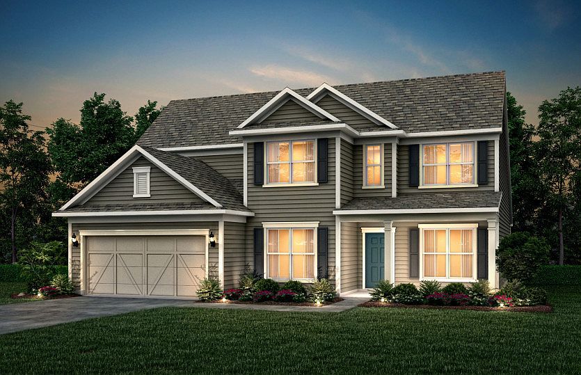 Vanderbilt Exterior 51 features Hardie Board siding, covered front porch and 2 car garage