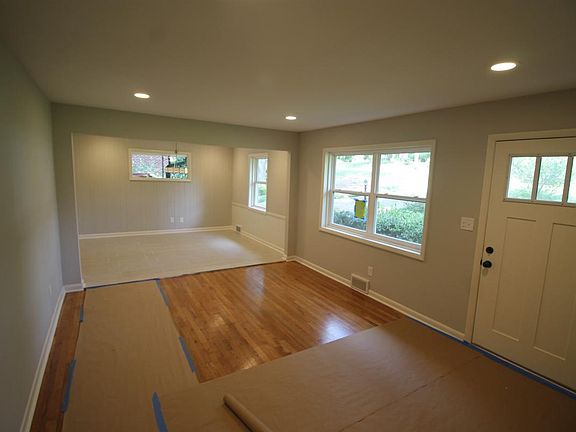 Open living room and dining room