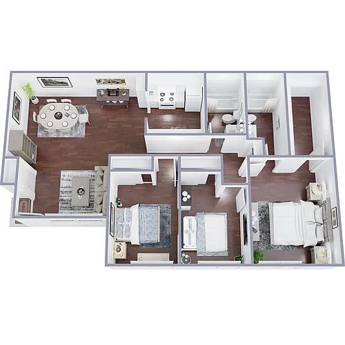 Floor plan 3 Bedroom 2 Bath