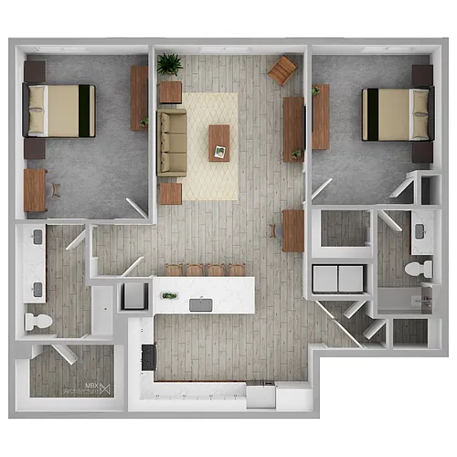 Floor plan 2 Bedroom Large