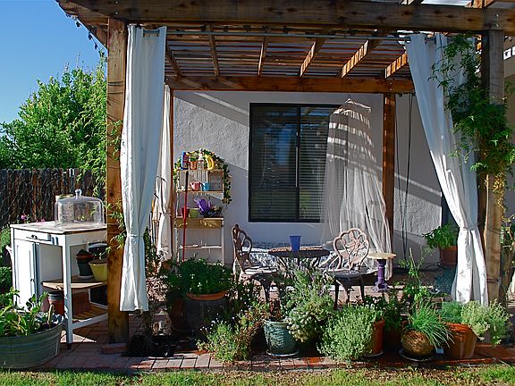 pergola and herb garden