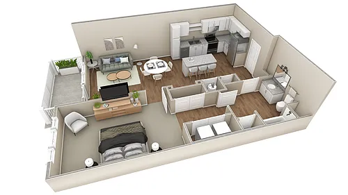 Floor plan 1 BR Premier Overlook