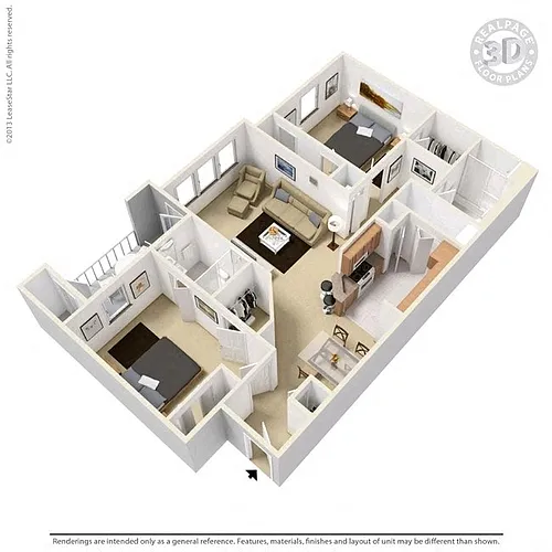 Floor plan 2BR/2Bath