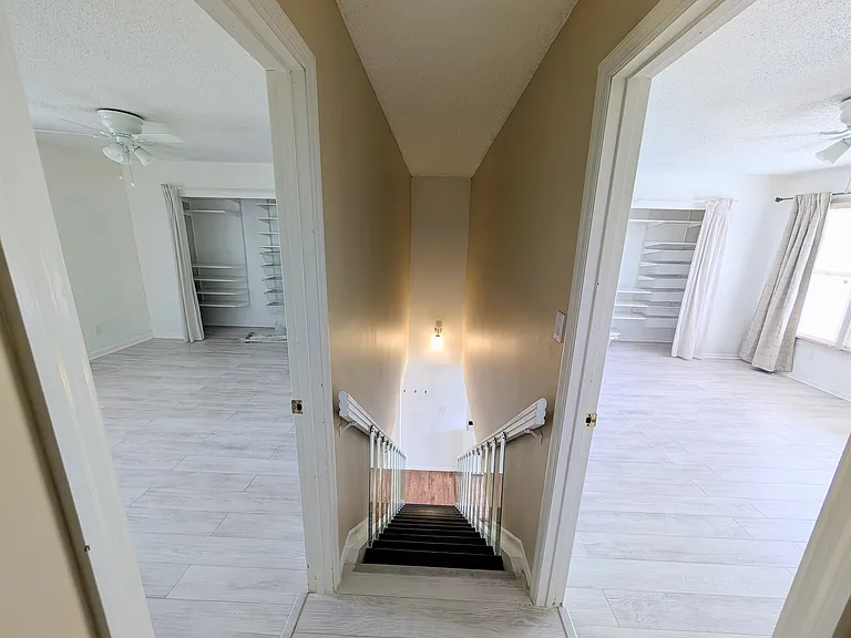 Upstairs 2 same size bedrooms each with attached bathrooms