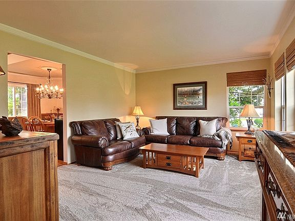 View of the living room from the front door.