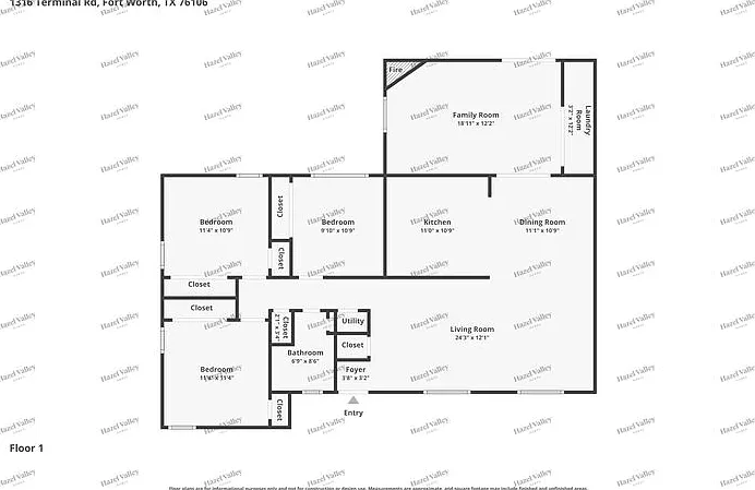 3 bed, 1.0 bath, 1421 sqft, $1,595 — Photo 2