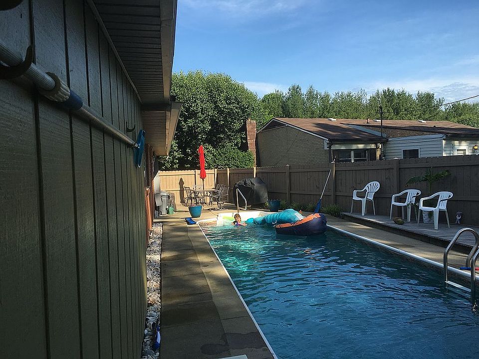 Pool area with decks