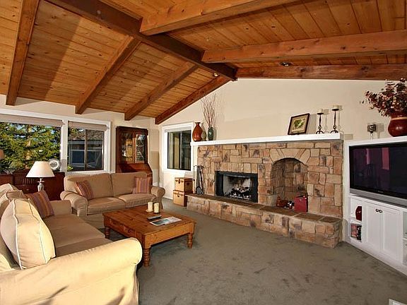 Living room and fireplace.