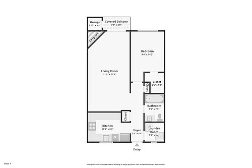 Floor plan Standard One Bedroom