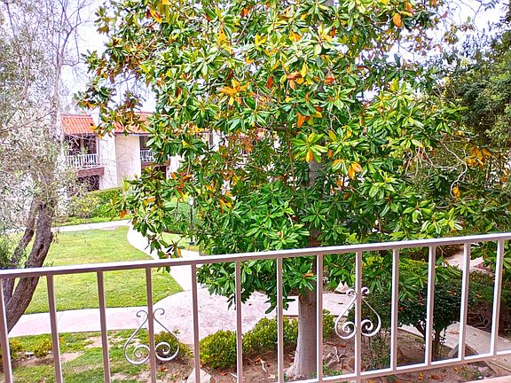 View from private balcony with large storage closet