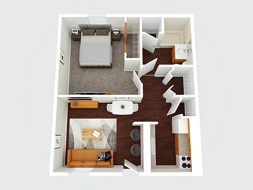 Floor plan Chestnut St. - 1 Bedroom, 1 Bath