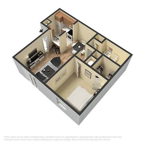 Floor plan 1 Bedroom 1 Bathroom