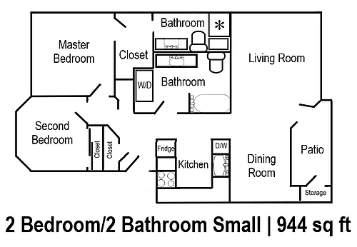 Floor plan Two Bedroom Small