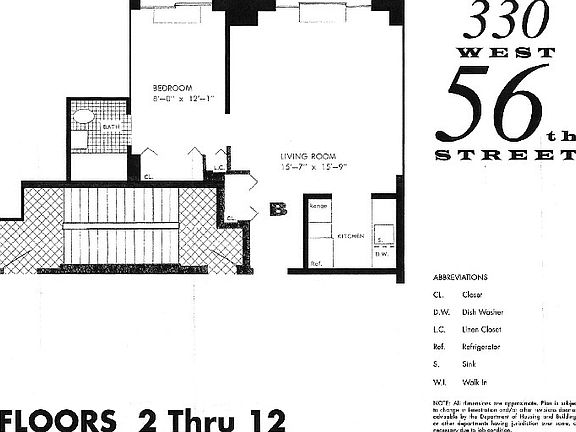 2nd image of 330 W 56th St APT 16B