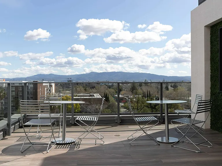 Enjoy sweeping views from the rooftop lounge.