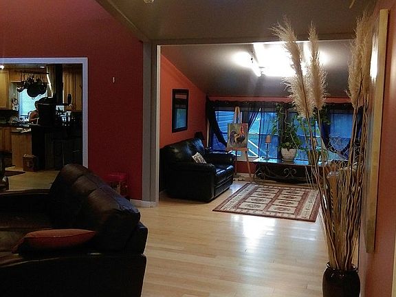 living room at front door