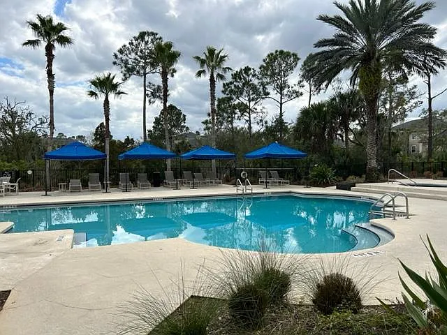 Pool with cabanas