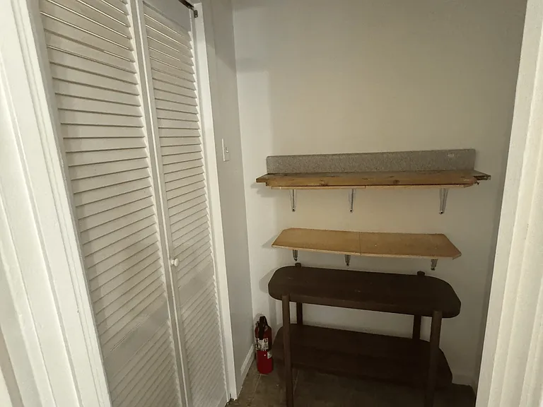 Hallway with large walk-in closet