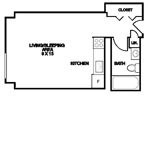 Floor plan Tower 2 | Studio | S1A