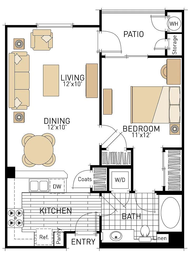 Floor plan The Laurels- One Bedrooms