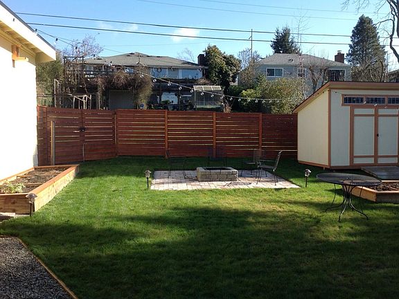 Backyard fire pit and storage