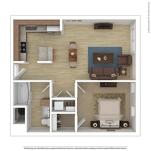 Floor plan Aria 1 Bedroom B3