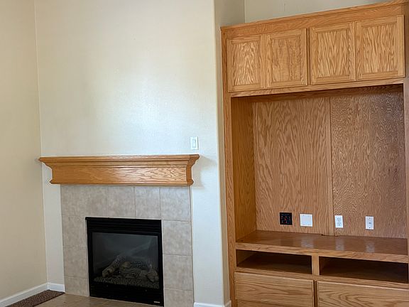 Family room with built in media niche