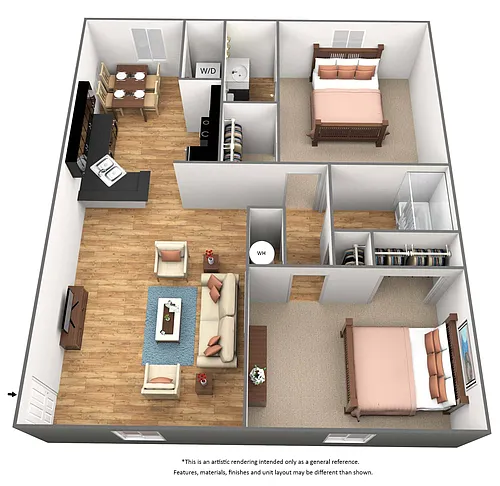 Floor plan 2 Bed 2 Bath - B3