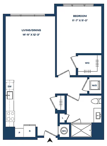 Floor plan 1 Bed/1 Bath S-A1 Smyth