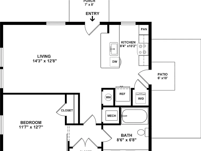 1 Bedroom | 1 Bathroom Duplex with Measurements 1 Bedroom | 1 Bathroom Duplex with Measurements