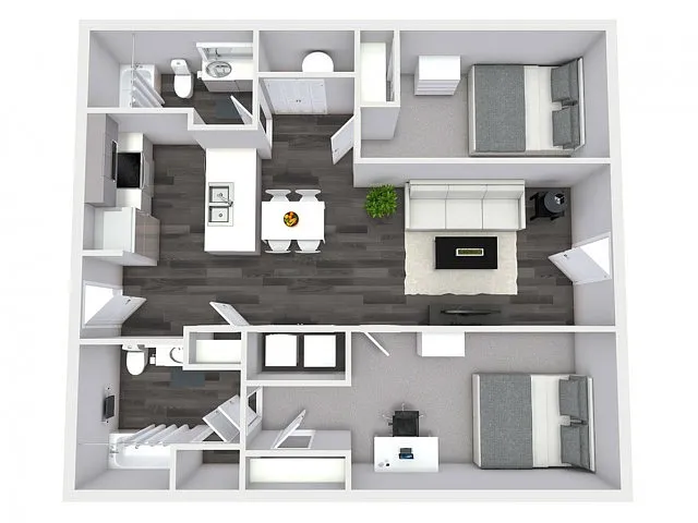 Floor plan 2x2 Renovated