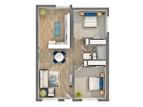 Floor plan Santiago - 4-plex with Private Garage