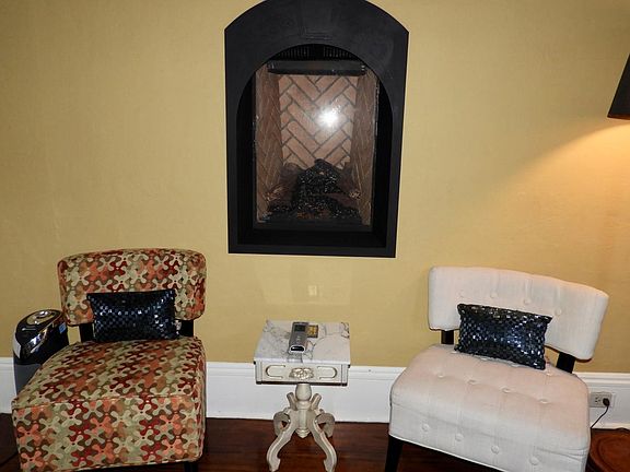 Living room with fireplace insert