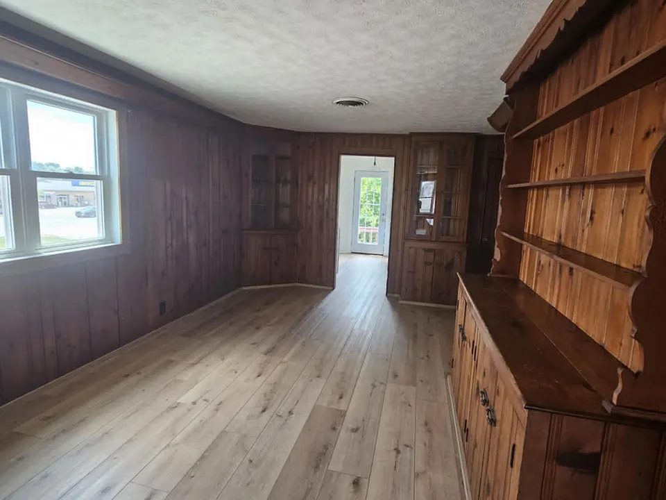 Dining Room with Built-In Storage Cabinets