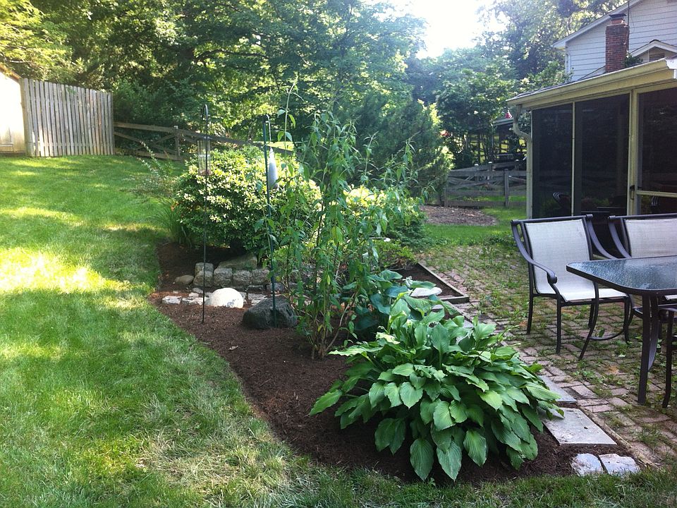 new landscaping in backyard