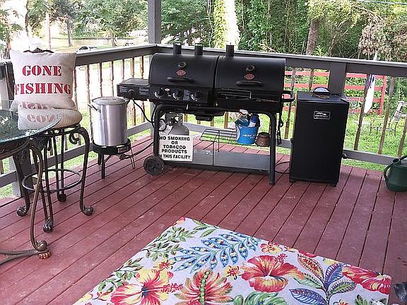 Grilling area covered porch