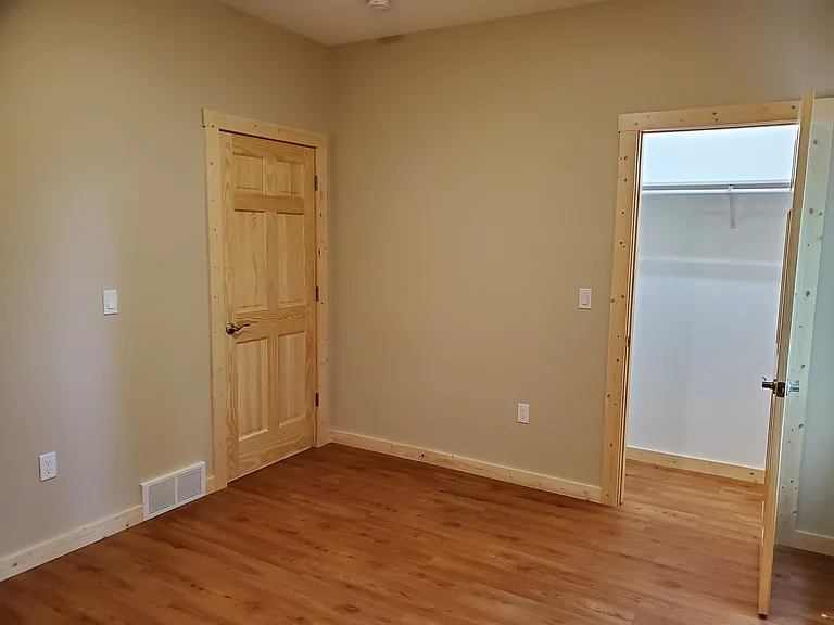 Master bedroom with walk in closet.