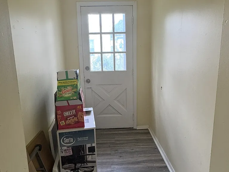 Rear door to fenced yard