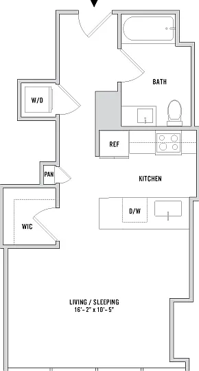Studio Stu-07 - 493 Sq. Ft. - Floors 3-4 Studio Stu-07 - 493 Sq. Ft. - Floors 3-4