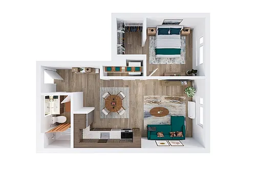 Floor plan 1X1 D