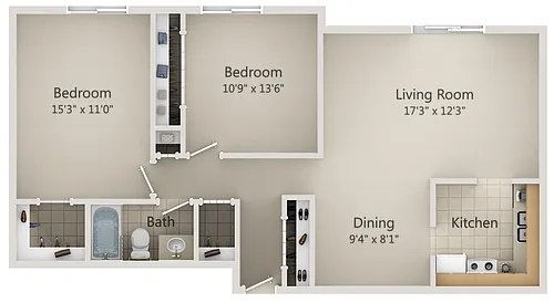 Floor plan 2 Bedroom COLONY