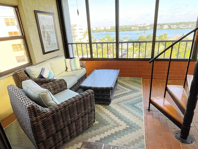 Florida room with new outdoor furniture