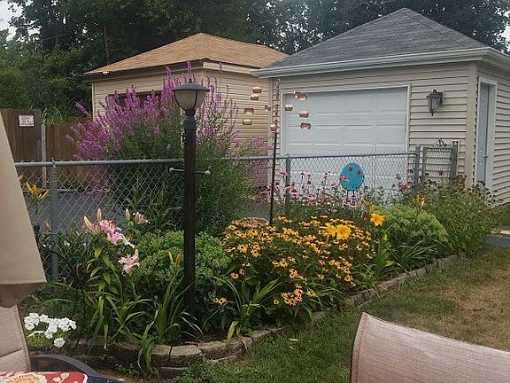 new garage and garden